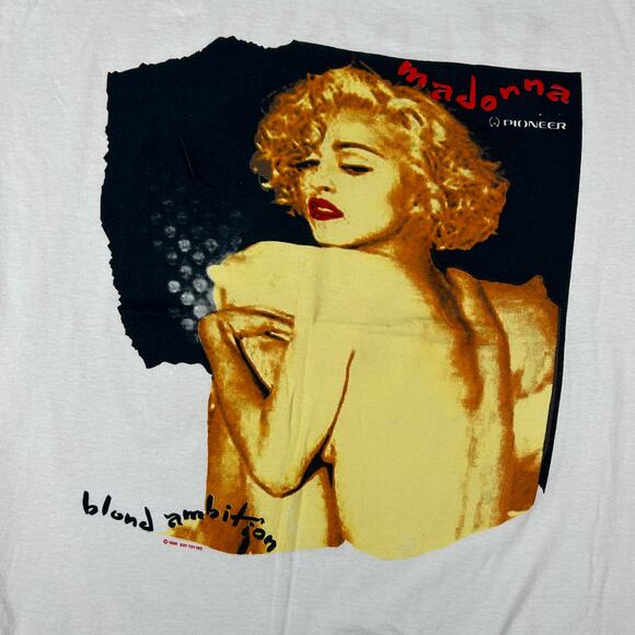 Vintage Madonna 1990 Blond Ambition Tour Sz Large Single Stitch Reprint T-Shirt - Picture 4 of 9